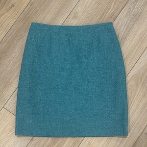Boden teal tweed 100% wool, lined mini skirt
